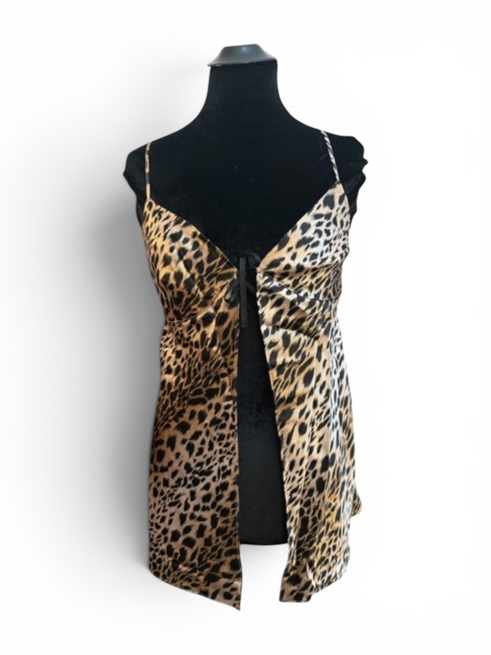 Y2K Leopard Babydoll Lingerie Top